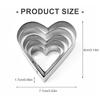 5PCS Stainless Steel Heart Cookie Cutters Valentines Day Biscuits Molds Cake Bakewares Dessert Baking Accessories
