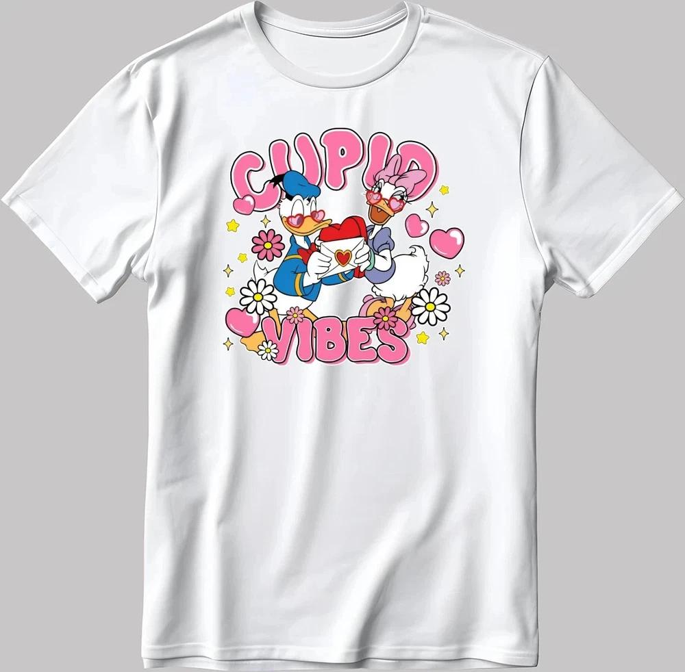 Cupid Vibes Donald Daisy Duck Love White TShirt Size S4XL S