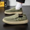 Mocassins Slip-on Verts pour Homme - Baskets Plates Toile Souple Chaussures Décontractées, Chaussures de Printemps pour Conduire Adaptées au Travail Voyage Chaussures de Bateau