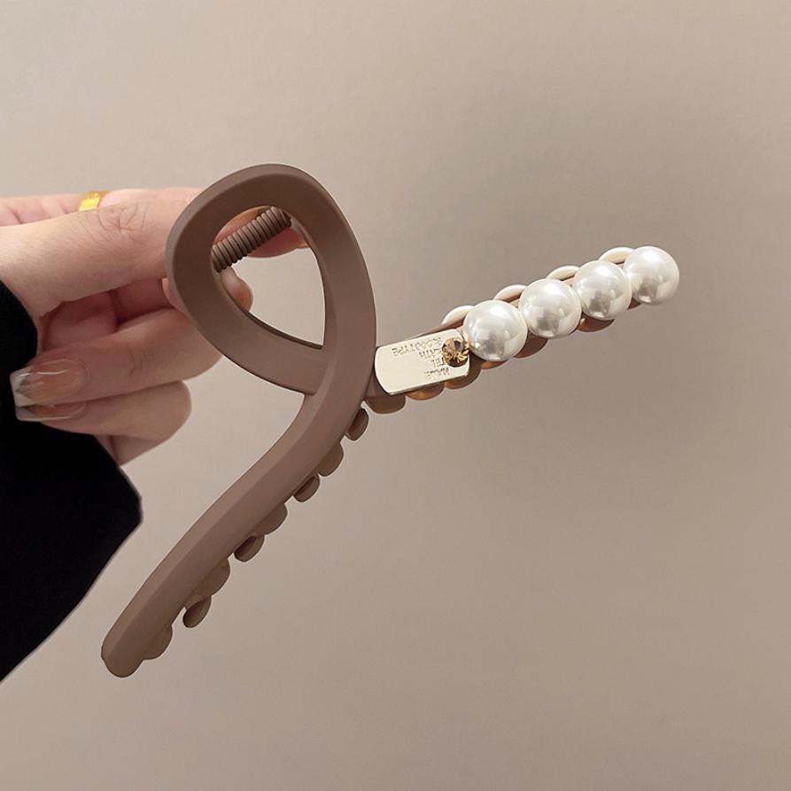 

Винтажная корейская матовая большая заколка-краб для волос женская элегантная жемчужная заколка-краб для волос головной убор женский ювелирный аксессуар подарок