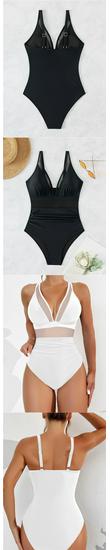 2025 European & American Backless Mesh Bikini Swimsuit