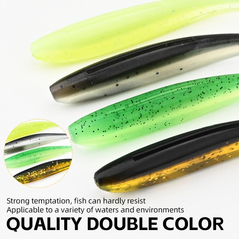 MEREDITH Easy Shiner Esca Morbida 50mm/0.88g & 65mm/1.52g & 75mm/2.4g & 100mm/4.8g 10 pezzi Classico Coda a T Luccio Persico JXS01