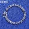 925 Sterling Silver Fashion Jewelry Gift Circle Charm Bracelet