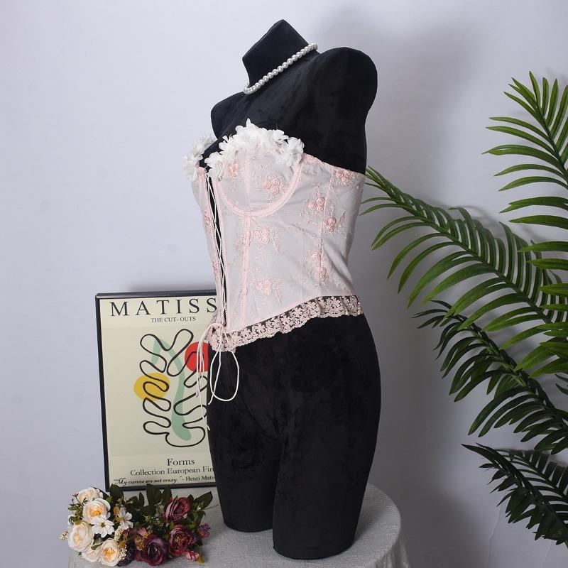 Women S Slimming Lace Trim Bustier Corset Push Up Waist Trainer