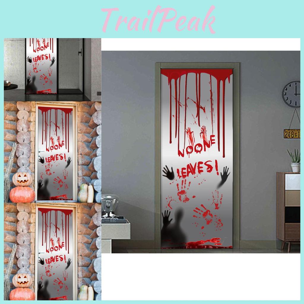 Terrifying Blood Handprint Door Decor For Halloween Party And Haunted Room Atmosphere