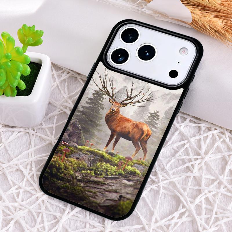 Cool Deer Hunting Camo Phone Case for iPhone 17 Air 16 15 11 12 14 13 Pro Max Shockproof Cover