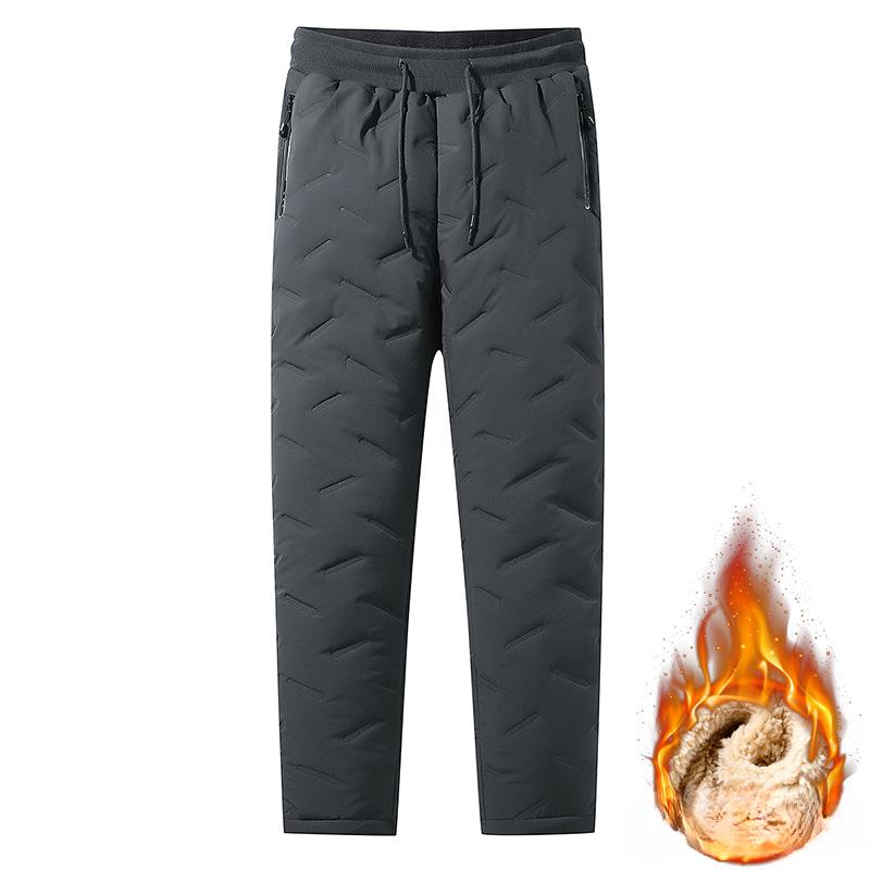 Pánské zimní fleece tlusté tepláky z jehněčí vlny Nepromokavé vlněné kalhoty velké velikosti 7XL Pánské černošedé kalhoty joggers