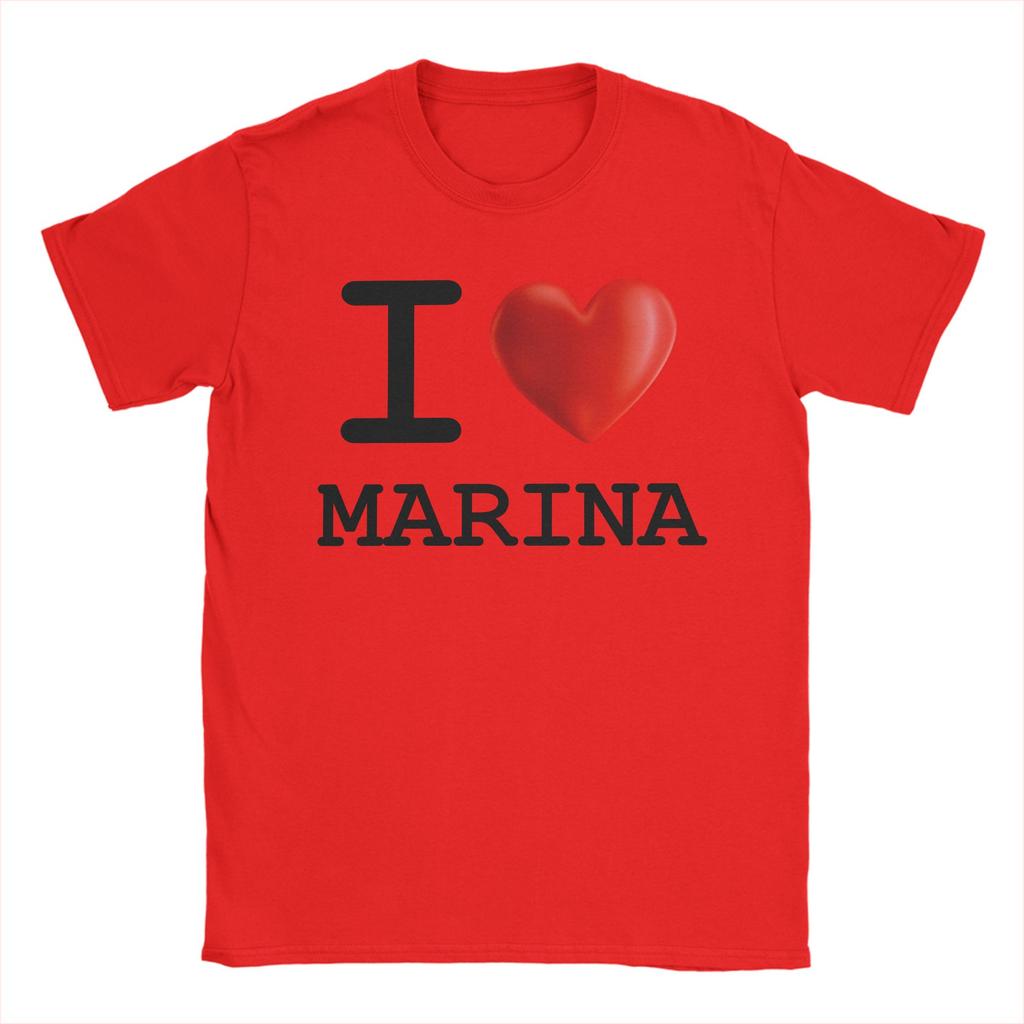 Men TShirt I Love Marina Casual Pure Cotton Tee Shirt Short Sleeve T Shirt Round Neck Clothes New Arrival