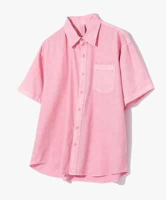 COFWI Oversized Pigment-Dyed Half Shirt Dusty Pink