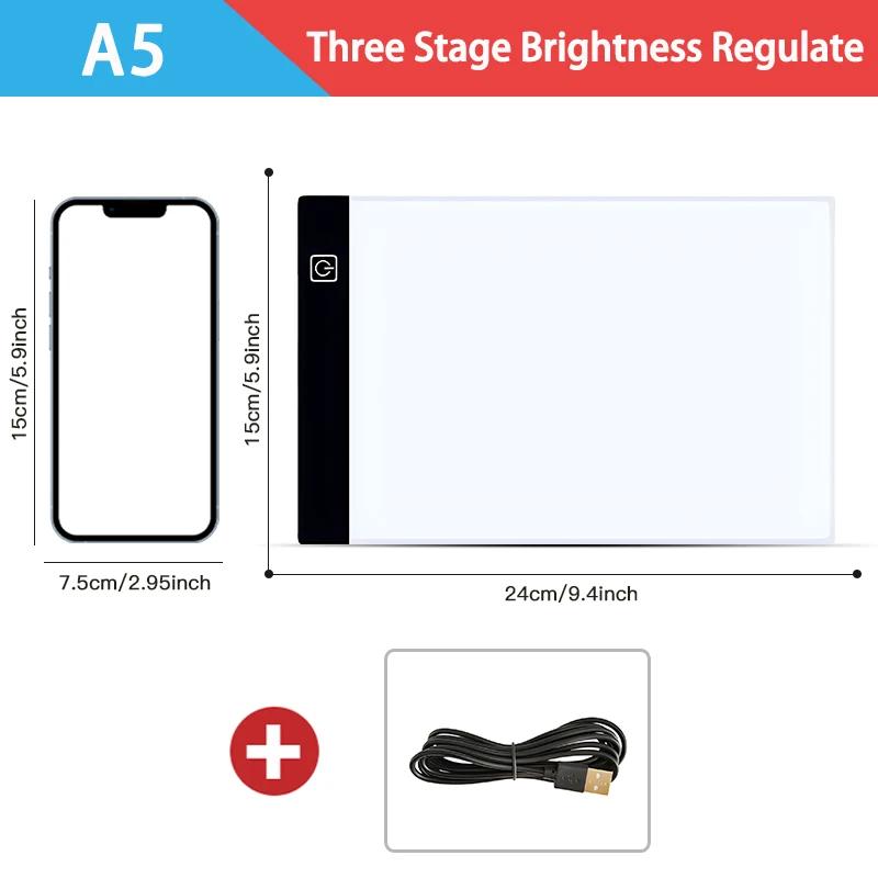 A4/A5 Led Drawing Copy Board Kids Toy To Draw Tablet 3 Level Dimmable Sketching Painting Tablet Light Pad Diamond Painting