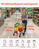 Folding Shopping Cart, Jumbo Grocery Cart with Double Baskets, 360° Swivel Wheels, Heavy Duty Utility Cart, 110 LBS Large Capacity Utility Cart for