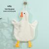 Big Goose Cute Coral Fleece Hanging Hand Towel for Kitchen & Bathroom