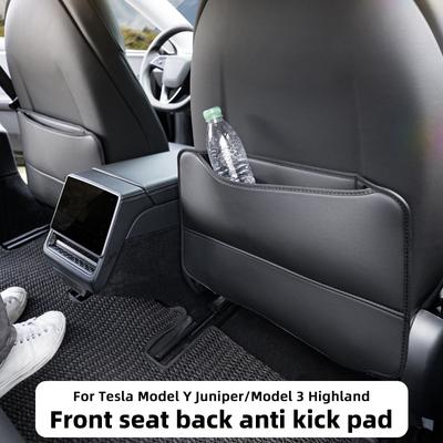 For Tesla Model Y Juniper Car Seat Back Protective Mat Model 3 Highland Rear Seat Anti Kick Pad Anti Kick Mat Seat Cover
