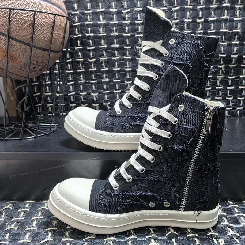 New Designer Breathable High-top Casual Shoes for Men and Women Flat Bottom Low-top Lace-up Canvas Shoes for Men and Women