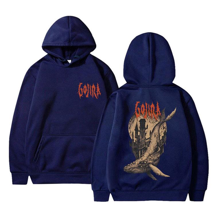 French Metal Band Gojira From Mars To Sirius Flying Whales Vintage Rock Double Sided Print Hoodie Male Fashion Loose Sweatshirt