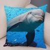 Federa per Cuscino Delfino Vita Marina Motivo Pesci Barriera Corallina Tessuto Morbido Studio Ufficio Casa Decorazione Federa