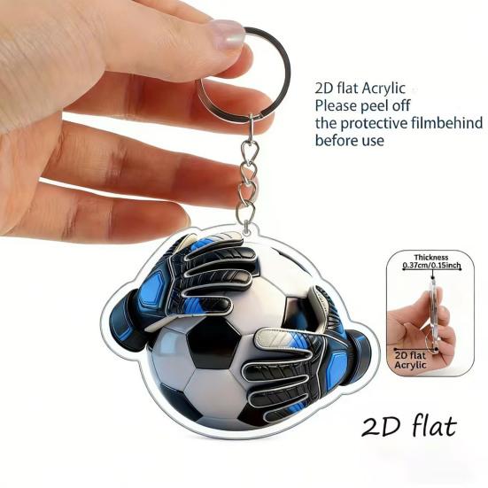 Schlüsselanhänger Anhänger, Fußball Torwart Handschuhe Ball Design Schlüsselanhänger, Schlüsselhalter Realistisches Sport Zubehör für Fans Rucksack