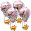 4pcs Hot Air Balloon Foil Balloons Birthday Party Decorations Aluminum Film 4D Cartoon Pink Balloons Festival Supplies