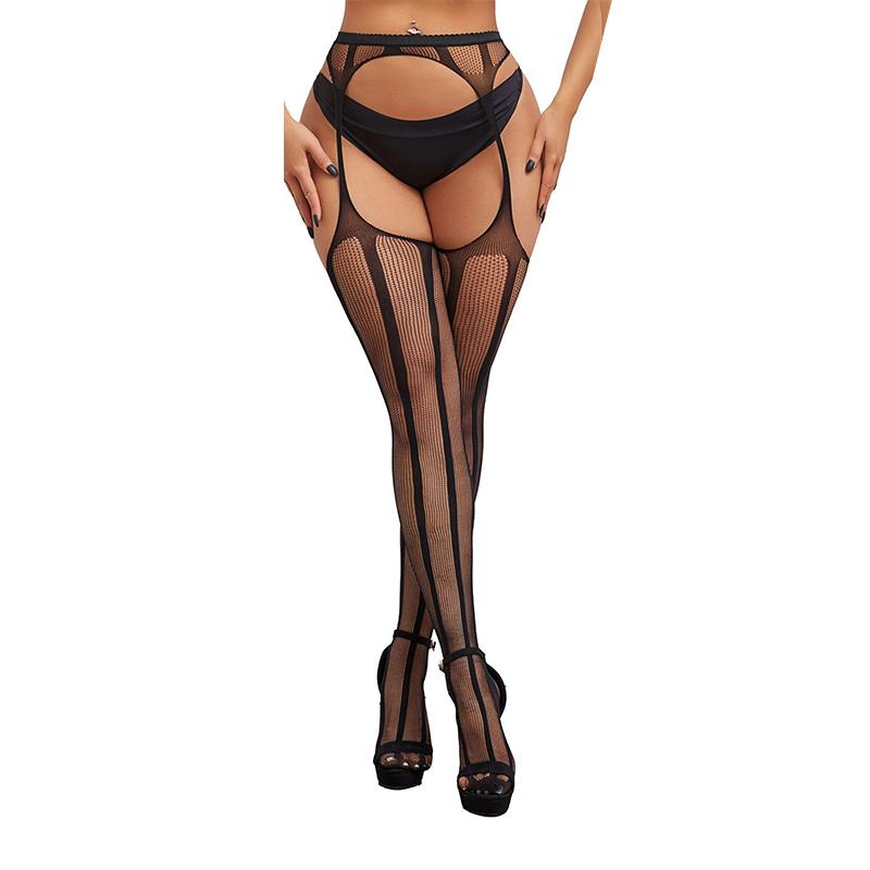 Women's High Waist Fishnet Tights 2025 Sexy Hollow Out Floral Suspenders Pantyhose Thigh High Stockings For Party Streetwear