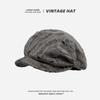 Retro Pleated Cloud Octagonal Hat Children Spring And Autumn Casual Versatile Literary Beret Showing Small Face