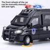 1:24 Scale Police Car Toy Model Alloy Diecast Sound Light Pull Back Doors Opened Simulation Models Gifts Souvenirs for Boys