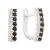 Silver Earrings with Natural Sapphire 1.434ct, Cubic Zirconia (2202691)