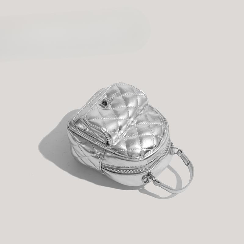 Lässiger Diamant-Rucksack für Damen Mode Textur Reise Kleiner Rucksack Nische Schlicht Vielseitig Kette Kleine Schultasche