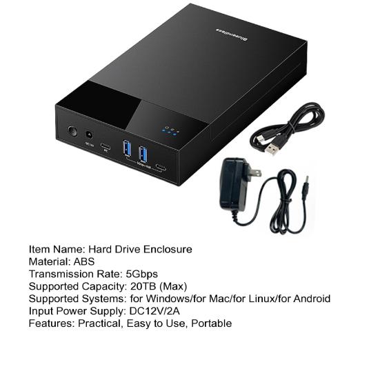 External Hard Drive Enclosure 5Gbps High-Speed Transmission Universal Compatibility USB 3.0 to SATA Hard Drive Docking Station