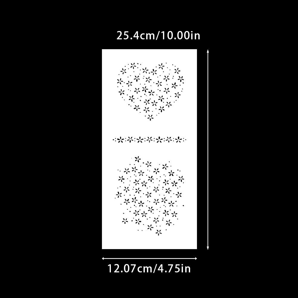 Patterned Heart Design Stencil: PET Material for Journal Decoration