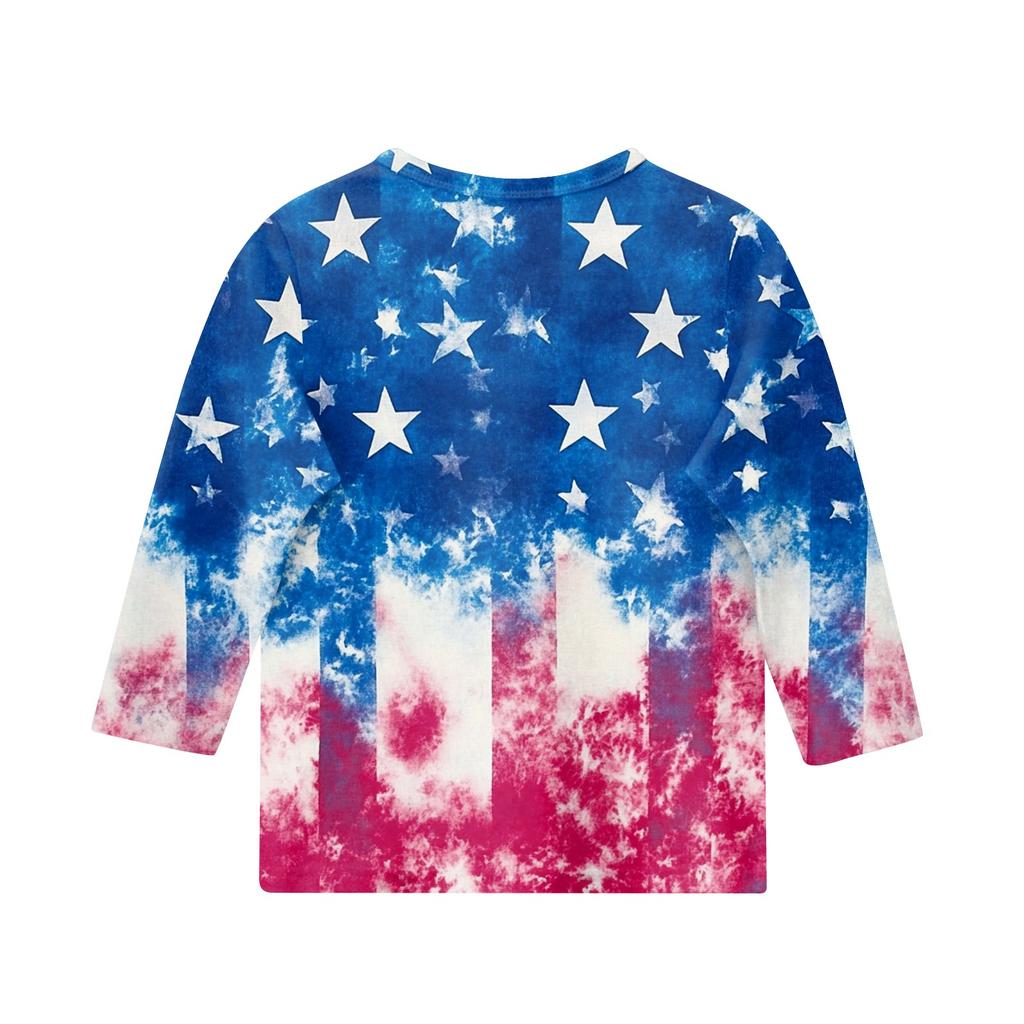 Children's Fashion Printed Round Neck Three-quarter Sleeve Top Casual T-shirt