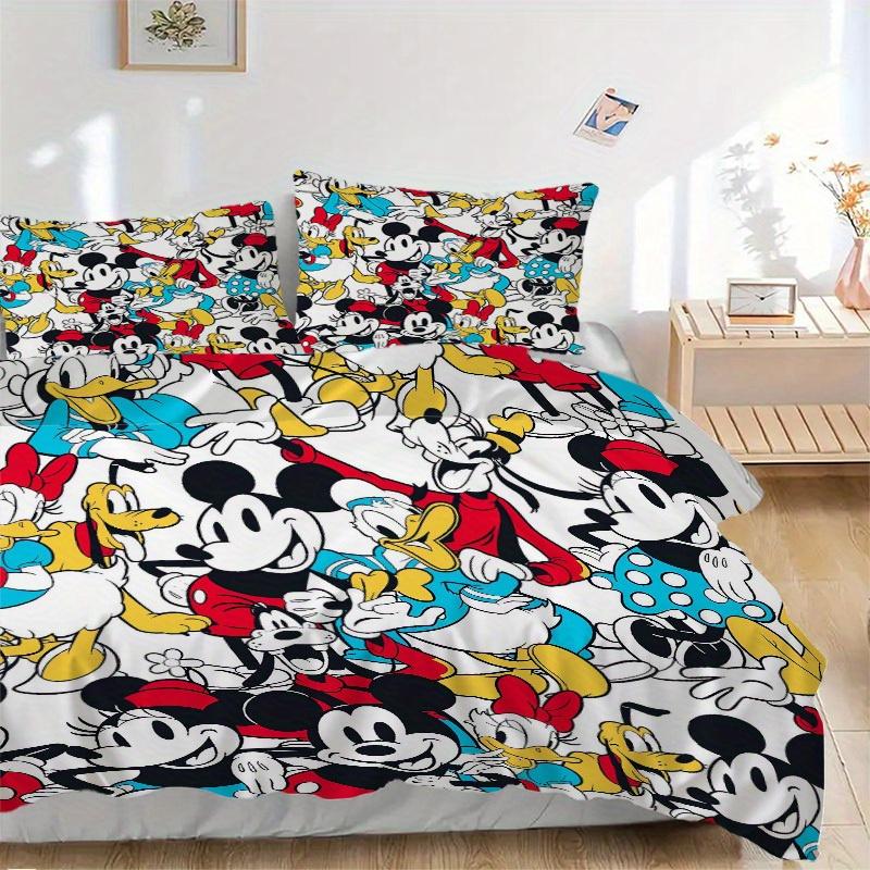 3pcs set Mickey Mouse, Donald Duck, Minnie Mouse Bedding Set with Duvet Cover+Pillowcases, All-Season Polyester, Zipper Closure66