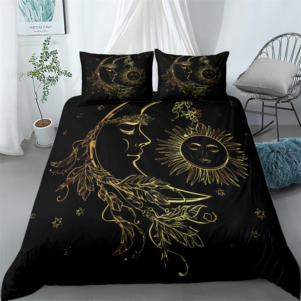Gold Duvet Cover Bedding Set 240x220 Twin Queen King Size Comforter Double Bed Quilt Cover 135 Euro Bed Linen 2 Bedrooms 200x200