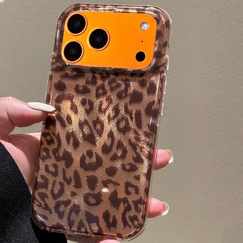 Luxury Leopard Print Sequin Phone Case For iPhone 17 16 15 14 13 12 11 Pro Max XS X XR 16E 16 Plus 17 Air Shockproof Back Cover