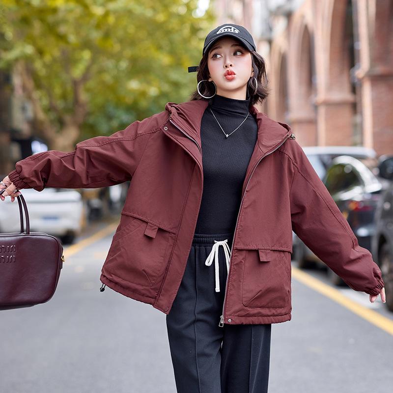 

Korean Design Hooded Fleece-Lined Women s Winter Trench Coat N8896 XL (120-130 jin)
