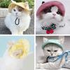 S/M/L Cat Sun Hat Cotton Pet Caps Cute Cat Bucket Hat  Travel