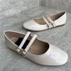 Fashion Flat Shoes for Women's 2024 Spring/summer New Mary Jane Ladies Shoes Square Toe Black  Ladies Shoes  Loafers Women