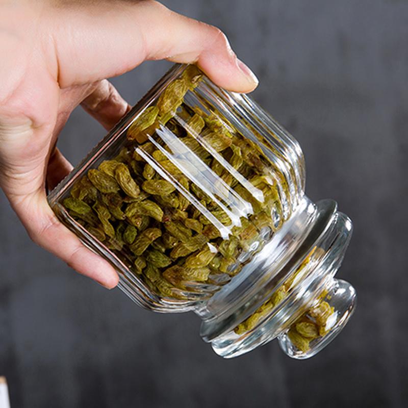 Glass Candy Jar Sealed Transparent Mini Storage Bottle Household Coffee Bean Tea Caddy Kitchen Food Storage Container Jar Box