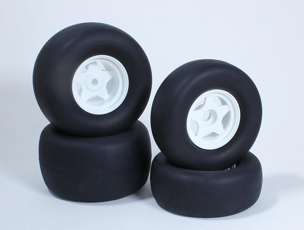 Spread World OPTION No.1 Wheels (White) & Slick Tires (Full Set) for Hornet EVOHornet Grasshopper ZX03-WH