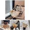 Cotton Linen Kids Girl Summer Woven Shoulder Bag With Breathable Design For Beach And Vacation Use