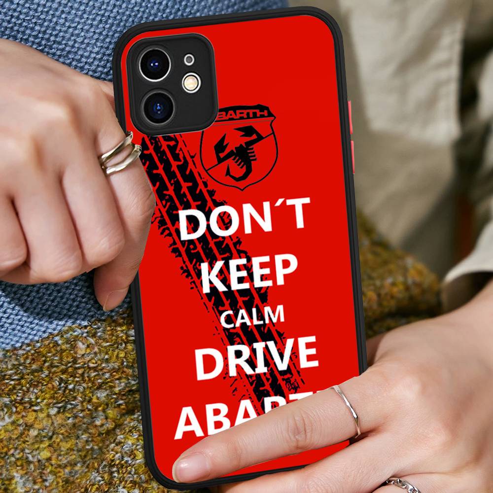 A-Abarth LOGO Matte Transparent Phone Cover For IPhone Case 16 15 14 13 12 11 Pro Max X XS Max Plus