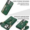 N.BEKUS For iPhone 16 Pro Case Card Slot Zipper Wallet Leather Phone Cover with Shoulder Strap