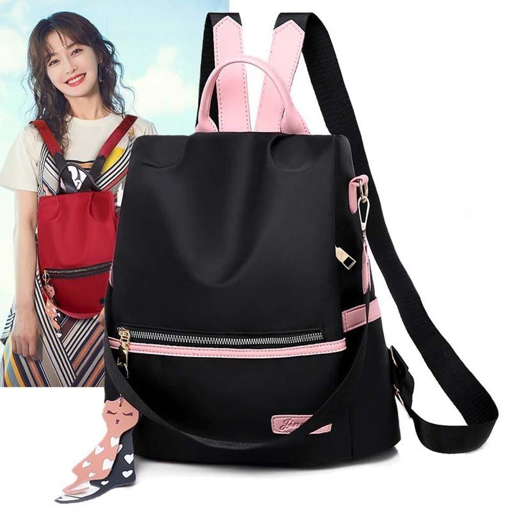 Large Capacity Oxford Cloth Daypack Anti-theft Contrast Color School Bag School