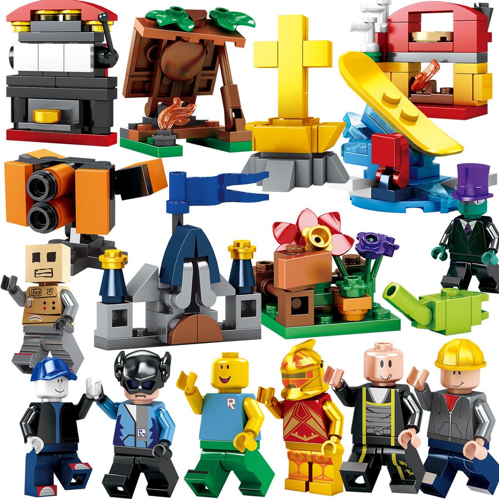 R8001 Virtual World Building Block Action Figure Game Scene Model Mini Figure Toy for Boys