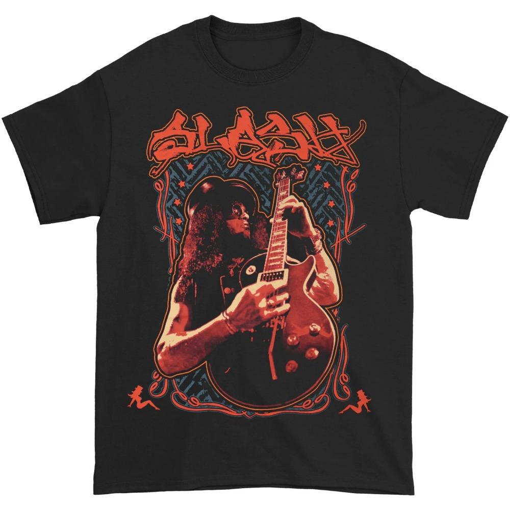 Legendary guitarist Slash black unisex T-Shirt Summer loose Y2k hip-hop style men's women soft Short Sleeve Tshirt