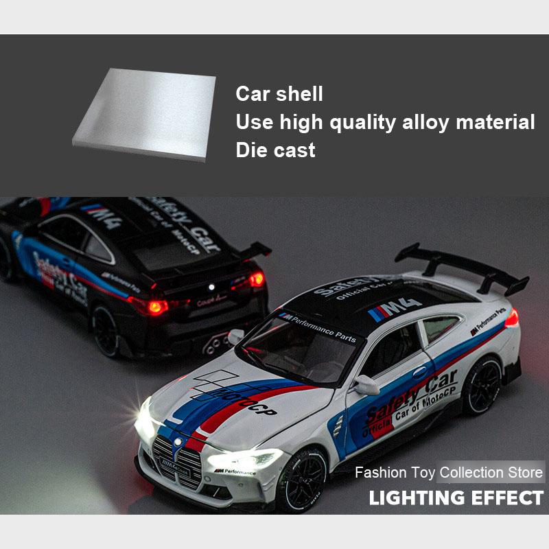 1/32 BWM-M4 Alloy Car Model High Simulation Diecasts Toy with Sound and Light Pull Back Vehicles Decoration Toys for Kids