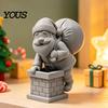 Sturdy PLA Santa Figurine for Collectors 3D Printed Climbing Figurine, Christmas Cute Claus Ornament DIY Craft Holiday with Gift Bag Home Office