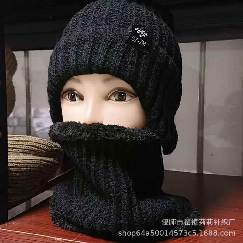 

Шерстяная шапка Мужская папина шапка с защитой ушей Велосипедная теплая Толстая флисовая вязаная шапка Шарф Шапка для пожилого мужчины Deer Plush [Single Hat] Snowflake Label