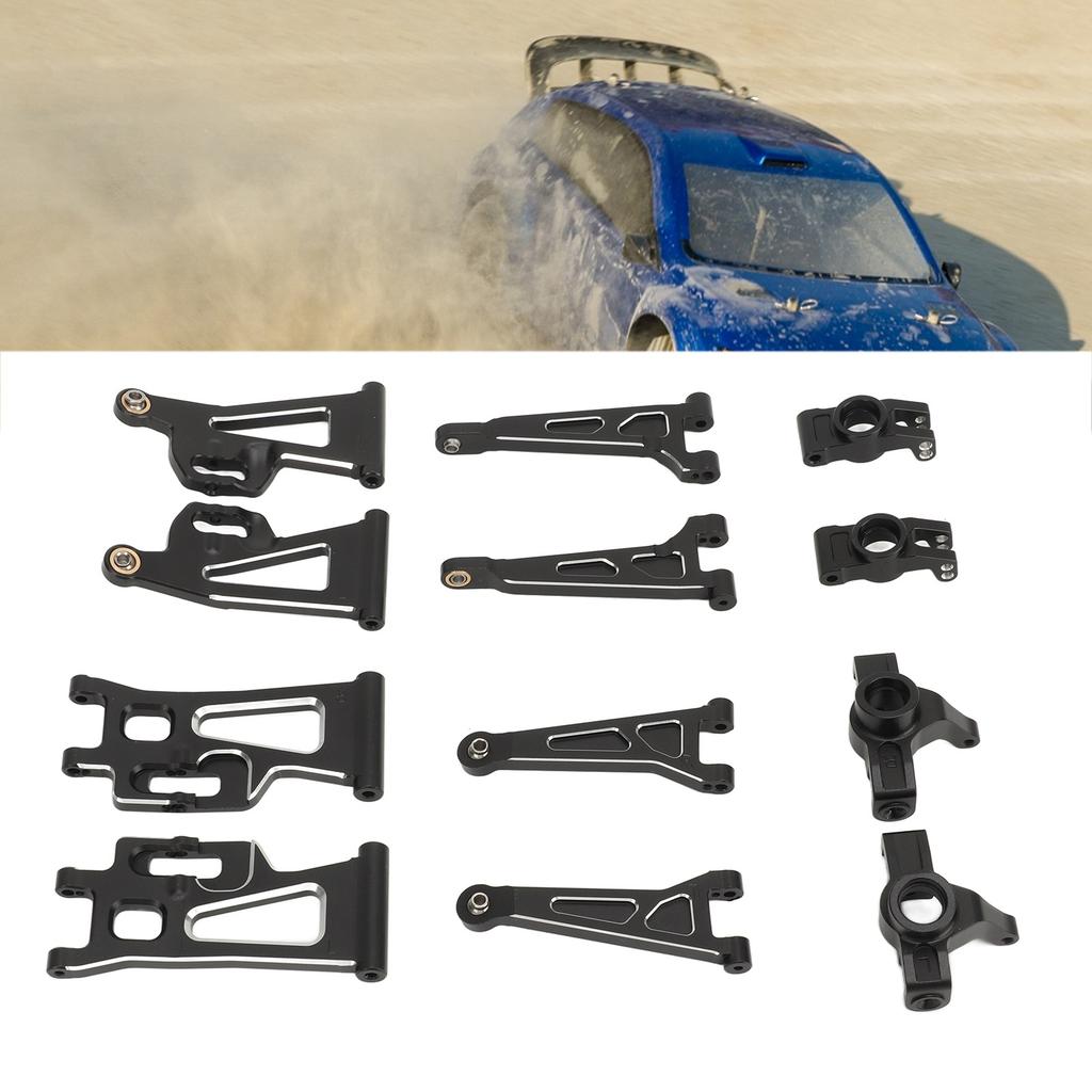 RC Car Suspension Arm Aluminum Alloy Front Rear Suspension Arm Steering Cup Rear Axle Holder Set Upgraded Parts for MJX 14210 14209 1Celsius14 RC Car