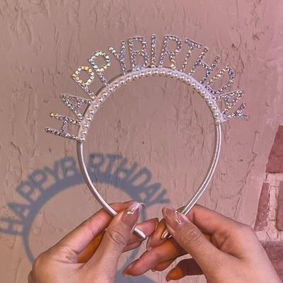 "Valentinstag Perlenstirnband & Diamant Partyhut Set"