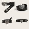 Leather Belt With Heart Buckle For Casual Youth Fashion